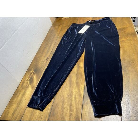Fabletics Women's Luxe Daria Velour Drawstring Joggers Deep Navy Large NWT - Picture 1 of 10
